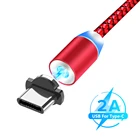 Магнитный кабель Micro USB 2 м для Samsung, Huawei, Android, мобильный телефон, быстрая зарядка, кабель USB Type-C, магнитное зарядное устройство, провод
