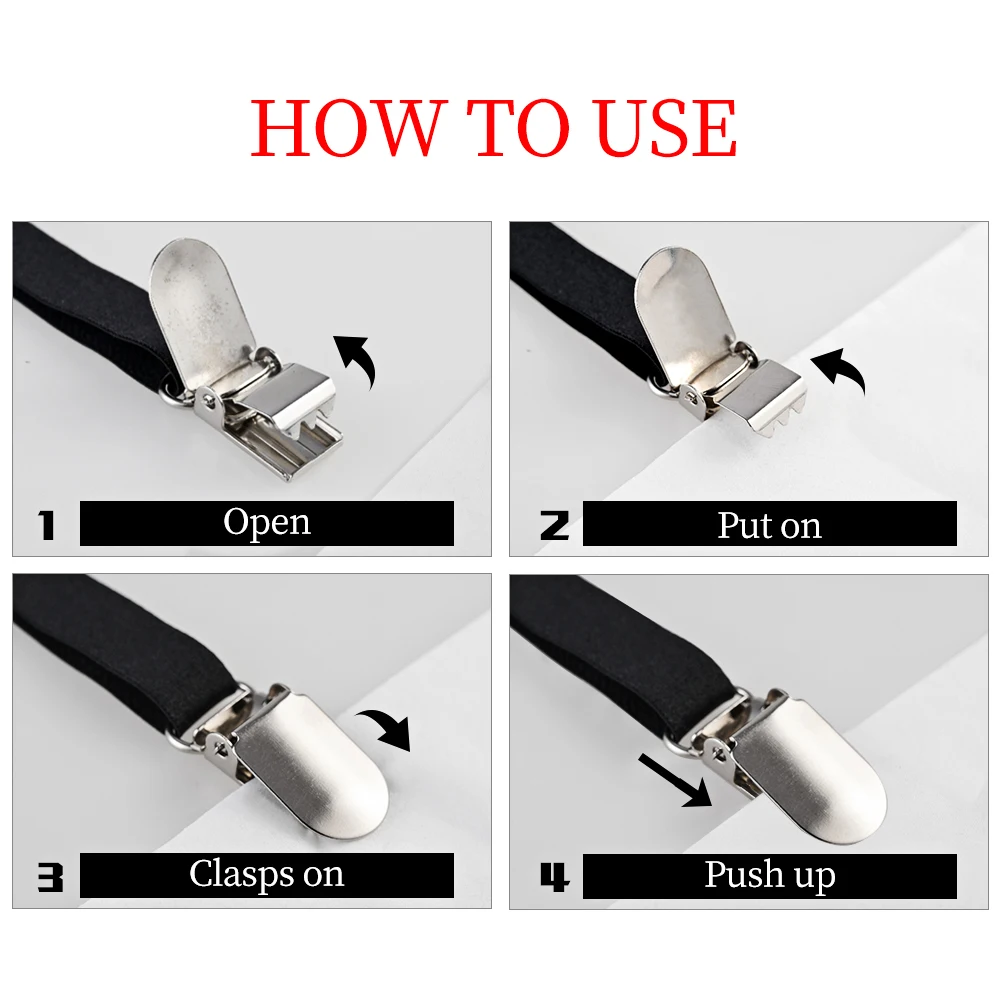2 шт. мужские подтяжки ремень для рубашки с не блокировкой скольжения