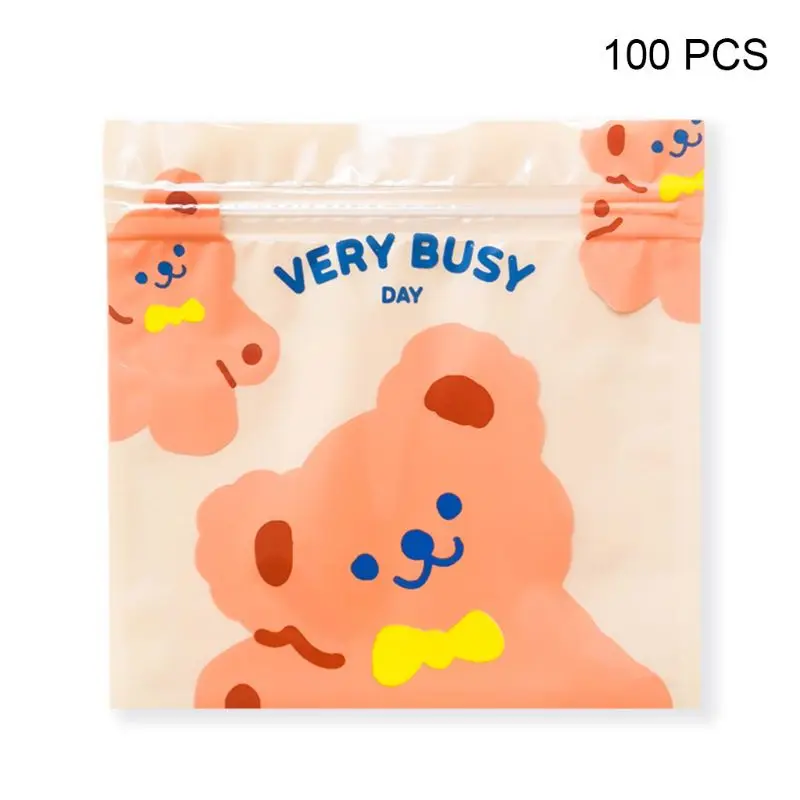 

100Pcs Resealable Cartoon Print Plastic Seal Press Bag DXAD