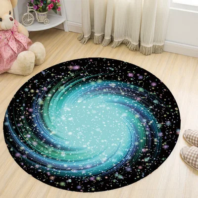 

Beautiful psychedelic galaxy space kitty non-slip round rug floor mat bedroom living room home decoration