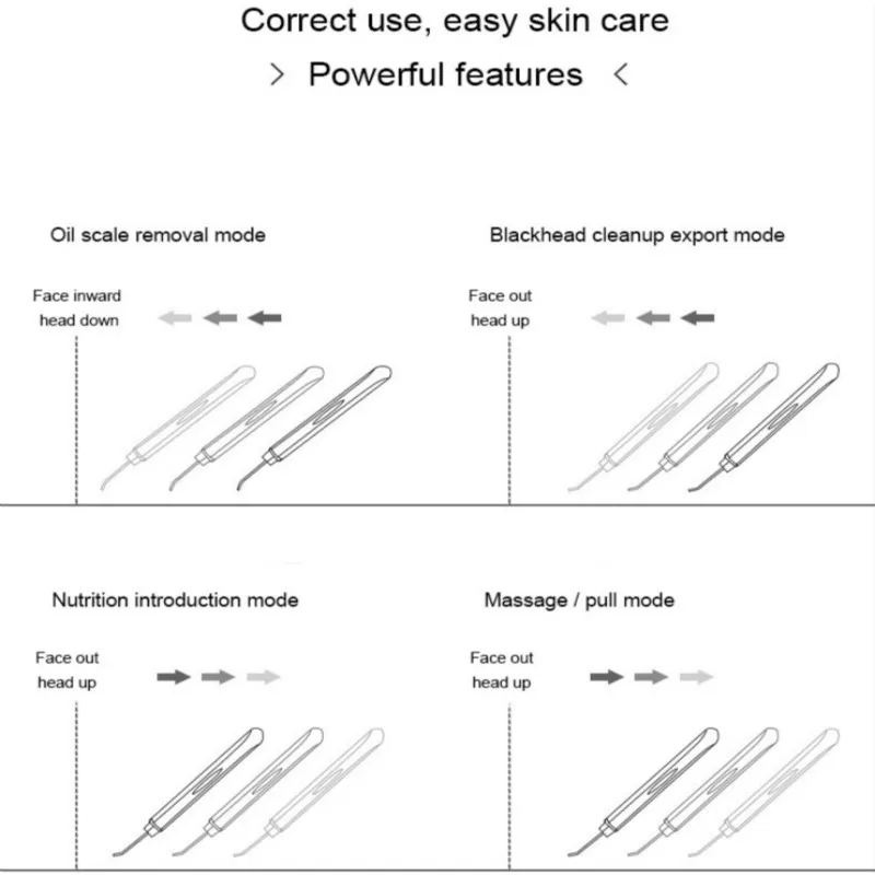 Lcd глубокий аппарат для чистки лица ультразвуковой скруббер удаления грязи и