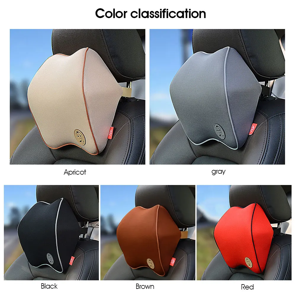 

Universal Auto Neck Pillow Car Accessorie Interior Car Memory Foam Cushion Neck Guard Fabric Cover Soft Head Rest for Seat Chair