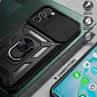 Чехол-накладка для Samsung Galaxy A52, A72, A32, S20, S21, Note 20 Plus, ультрагибридный, с кольцом-держателем