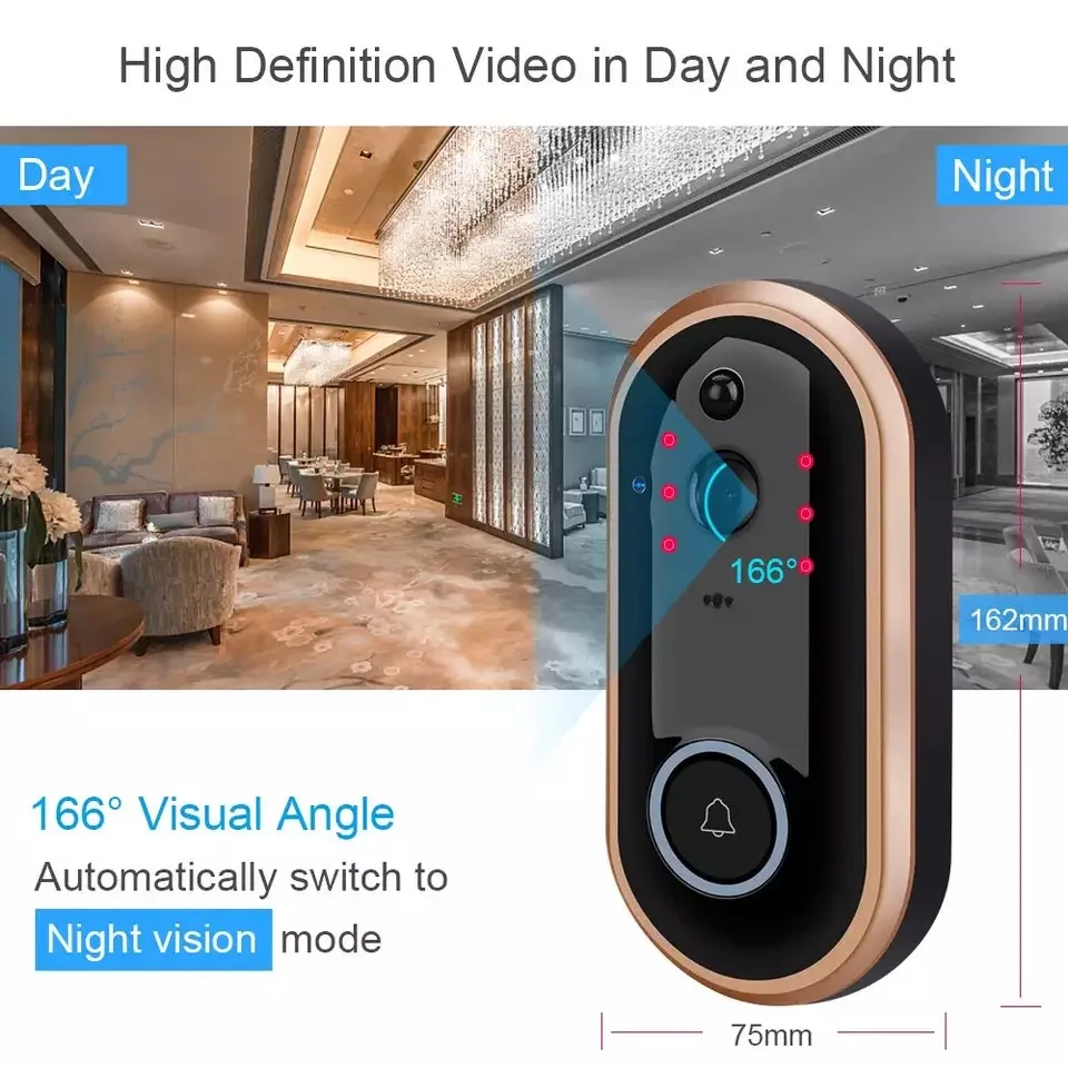 TEXOSA видео дверной звонок Домофон Система Wi-Fi беспроводной IP-камера 1080P