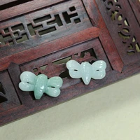natural jadeite handcarved butterfly diy 100 real jade pendant earring jade accessories septa scattered beads for women