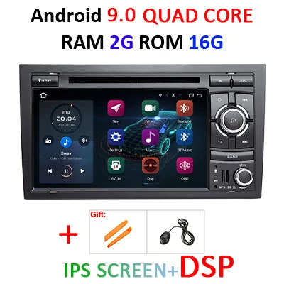 9.0 2G 16G IPS DSP DSP 4G 64G Android 9,0 ips автомобильный dvd-плеер для AUDI A4 gps ips стерео Мультимедиа Навигация радио приемник магнитофон - Color: 9.0 2G 16G IPS DSP