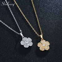 sinleery korean flower necklace for women gold silver color pendants choker neck wedding accessories fashion jewelry xl073 ssp