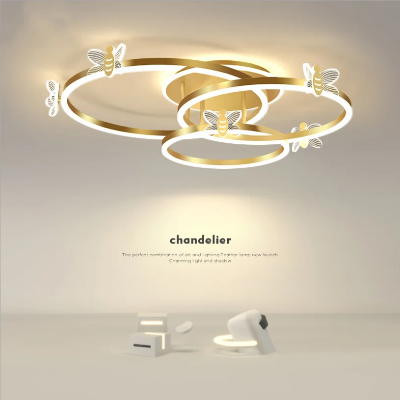 

Modern living room lamp/LED/metal bee ceiling lamp simple creative personality rotunda atmosphere bedroom decoration chandelier