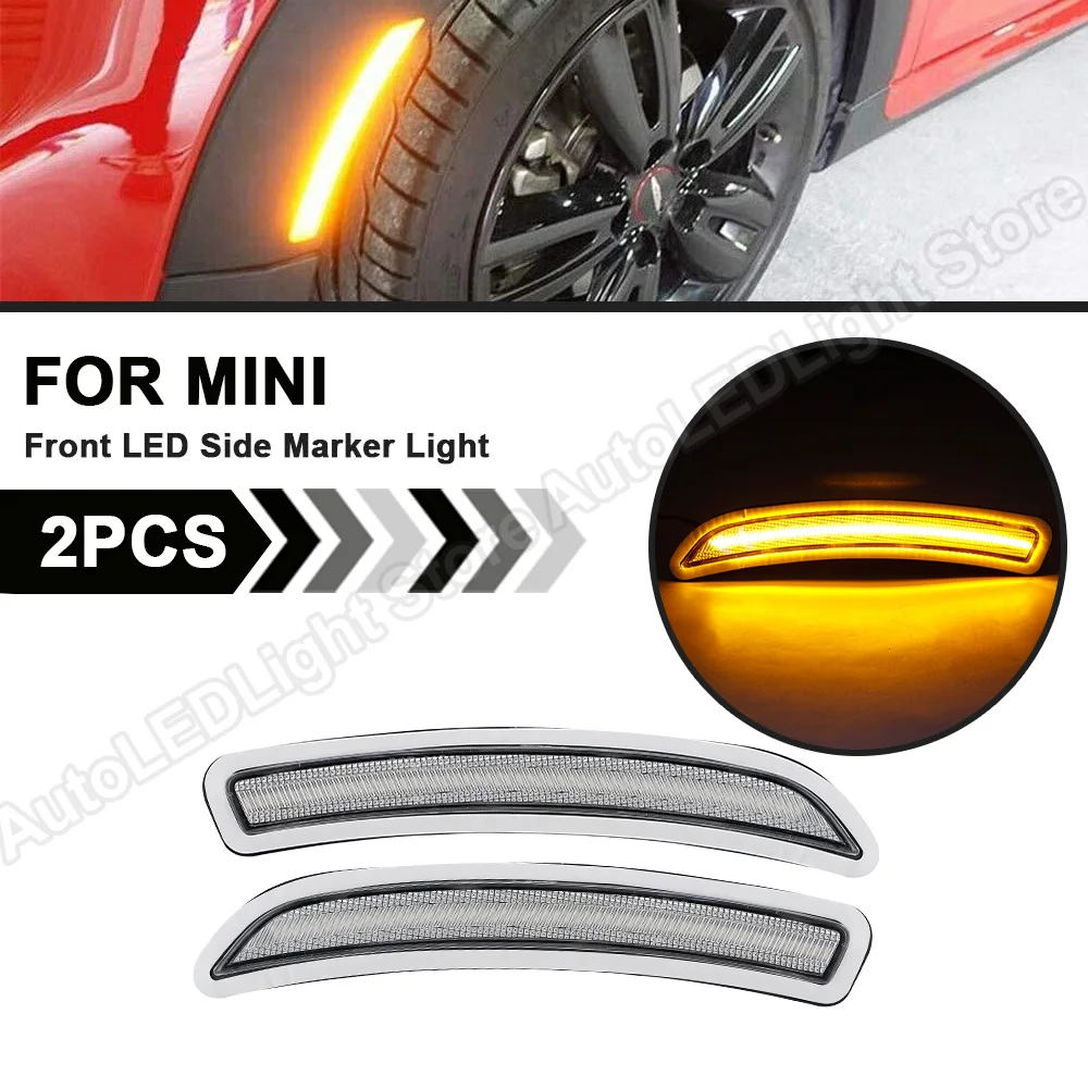 2 предмета в комплекте, для 2014 2015 2016 2017 2018 2019 2020 мини F55 F56 F57 спереди светодиодный, боковой, габаритный фонарь Clear/Дым Янтарный свет US версия