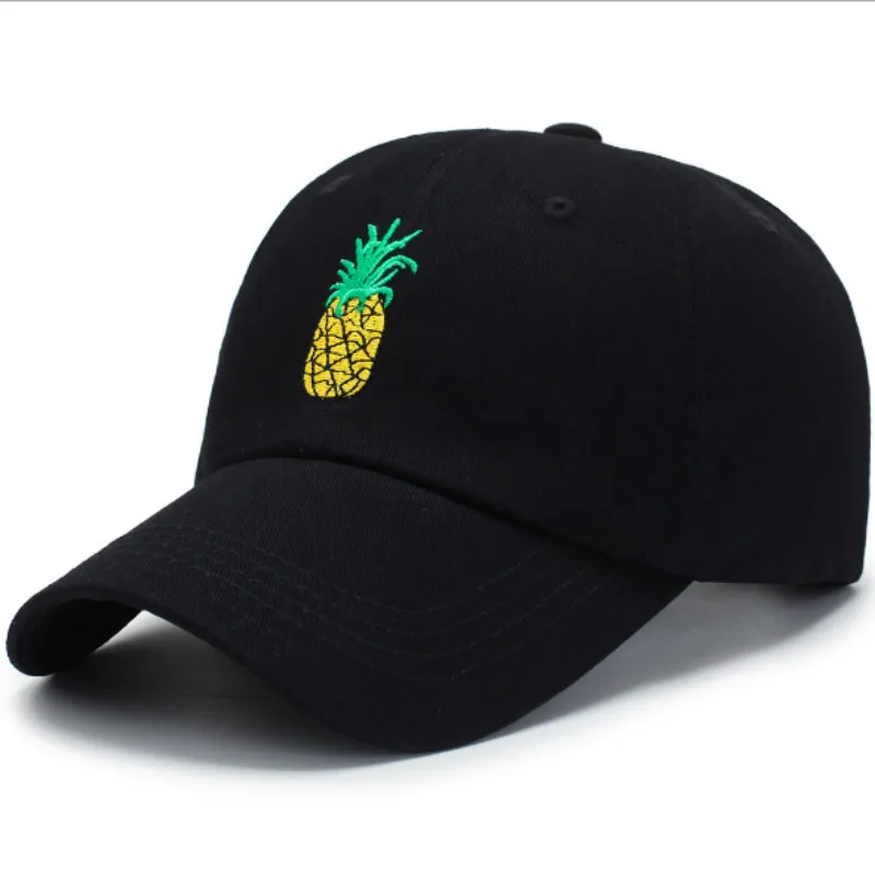 Ананас бейсболка для женщин хлопок вышивка фрукты папа шляпа летняя мужская хип
