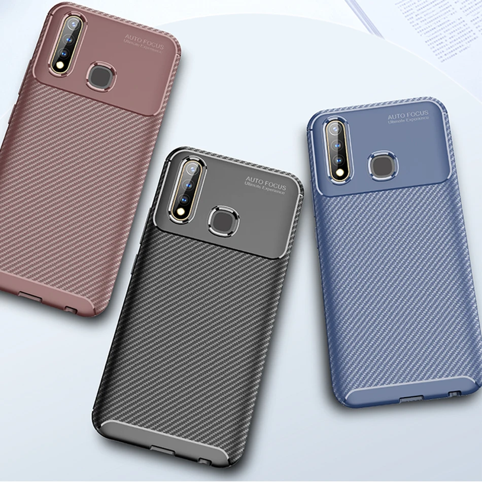 Чехол Vivo Y19 Business Carbon Realme X Lite для u3 силиконовый чехол из ТПУ мягкий бампер|Бамперы| |