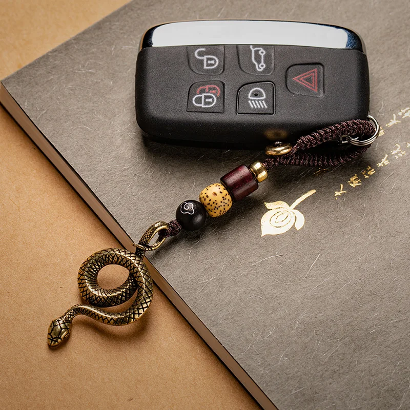 Винтажный латунный Змеиный канат брелок кулон для мужчин автомобиля кольцо