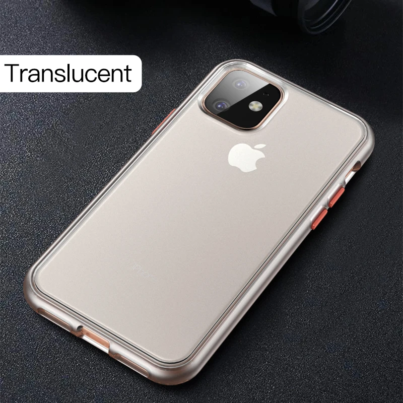 Роскошный Матовый чехол LUPHIE для iPhone 11 Pro Max, противоударный чехол для, iPhone 11, 5,8, 6,1, 6,5 дюймов, чехол s Coque Funda - Цвет: Translucent