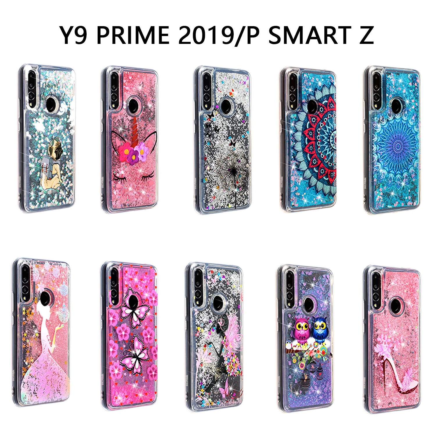 Чехол с зыбучим песком для Huawei P Smart Z жидкий блестящий чехол Y9 Prime 2019 Smartz STK LX1 LX2