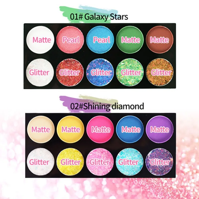 Макияж Красота стойкий водонепроницаемый блеск матовые тени для век блесток