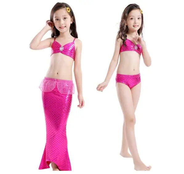 Комплект бикини из 3 предметов для девочек купальник с хвостом Русалочки