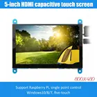5-дюймовый ЖК-дисплей монитор HDMI совместимых с 800X480 HD сенсорный экран емкостный сенсорный экран для Raspberry Pi 4 Модель B 3B +3B2BB +