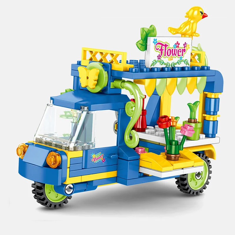 Городской мини уличный вид серия игрушек еда корзина грузовик милая 3D модель