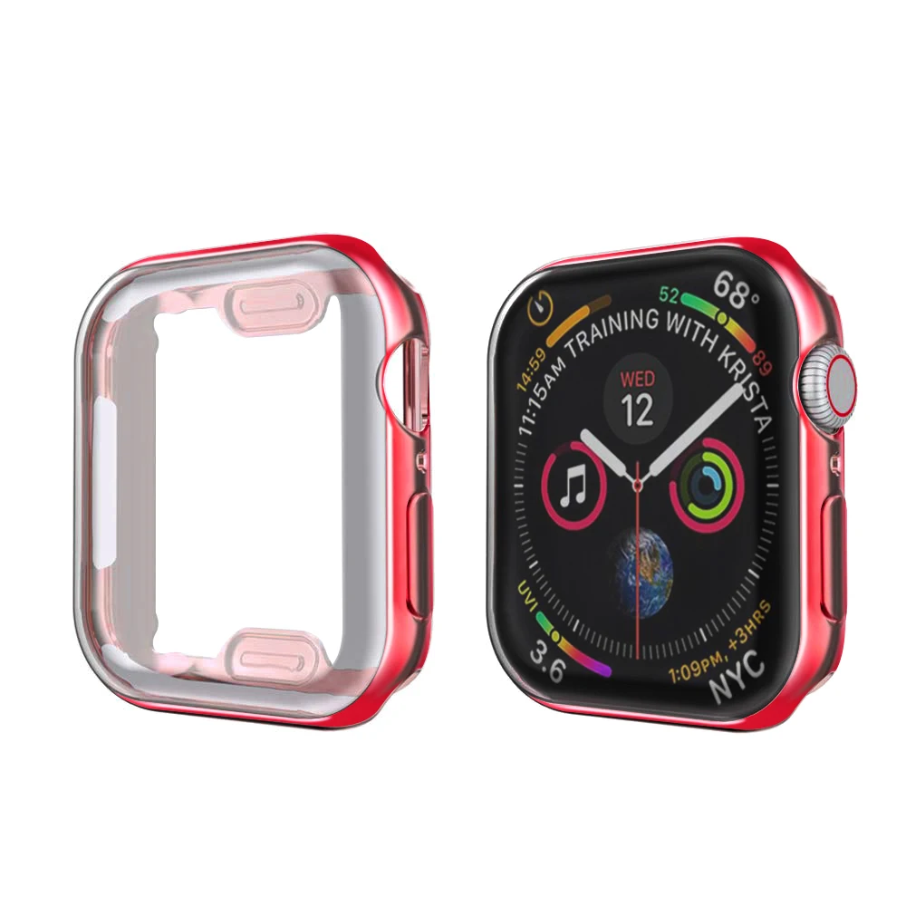 TPU чехол для apple watch 5 4 3 2 1 чехол 44 мм/40 мм iWatch 42 мм/38 мм мягкий защитный бампер для экрана Аксессуары для apple watch - Цвет: red