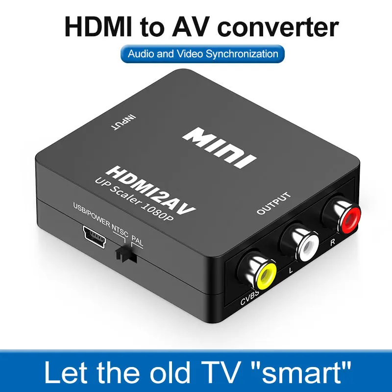 Felkin HDMI в AV преобразователь коробка RCA AV/CVSB L/R 1080P видео HDMI2AV Поддержка NTSC PAL выход