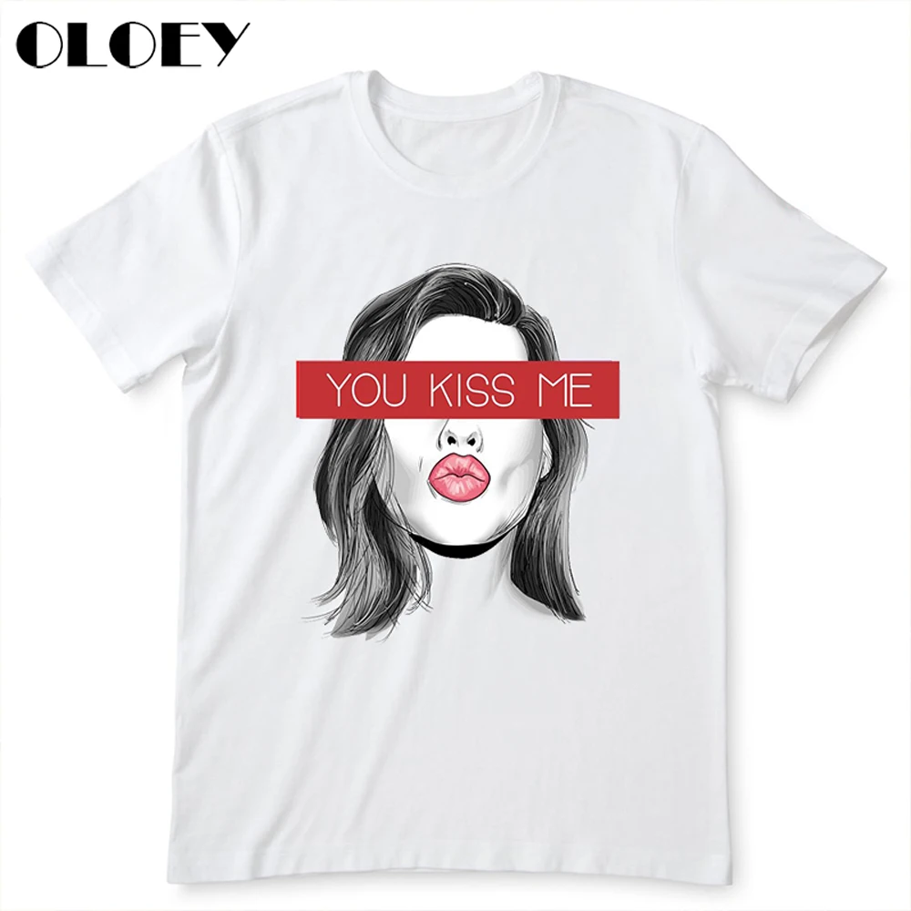 Женская футболка с изображением ЛГБТ радуги You Kiss Me модная уличная одежда