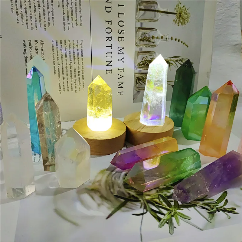 

Натуральный кристалл, одноострый камень, светодиодная настольная лампа, хрустальная лампа, деревянное основание, украшение