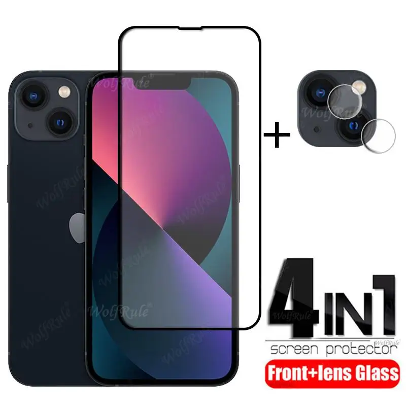 Protector de pantalla de vidrio para iPhone 4 en 1 13, Mini pel&iacute;cula completa para iPhone 7 8 Plus SE 2020 11 12 13 Pro Max-0
