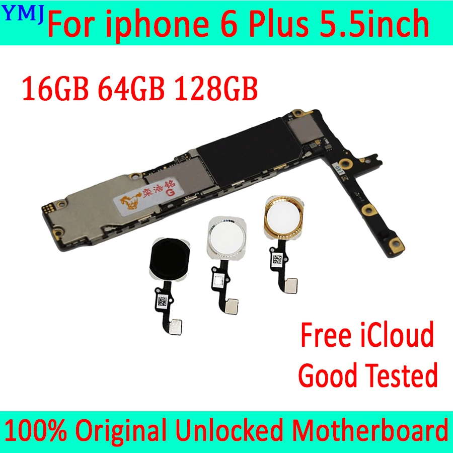 For iphone 6 Plus Original unlocked Motherboard with/without Touch ID,Plate for iphone 6 Plus 5.5inch Logic board 16GB 64GB 128G
