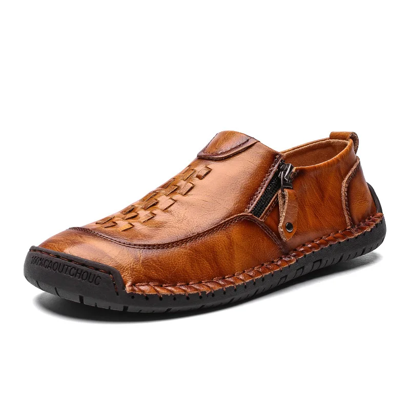 

Business Men's Shoes 2021 Spring New Men's Casual Shoes Fashion Leather Shoes Two-Layer Cowhide plus Size Men's Shoes Large Size