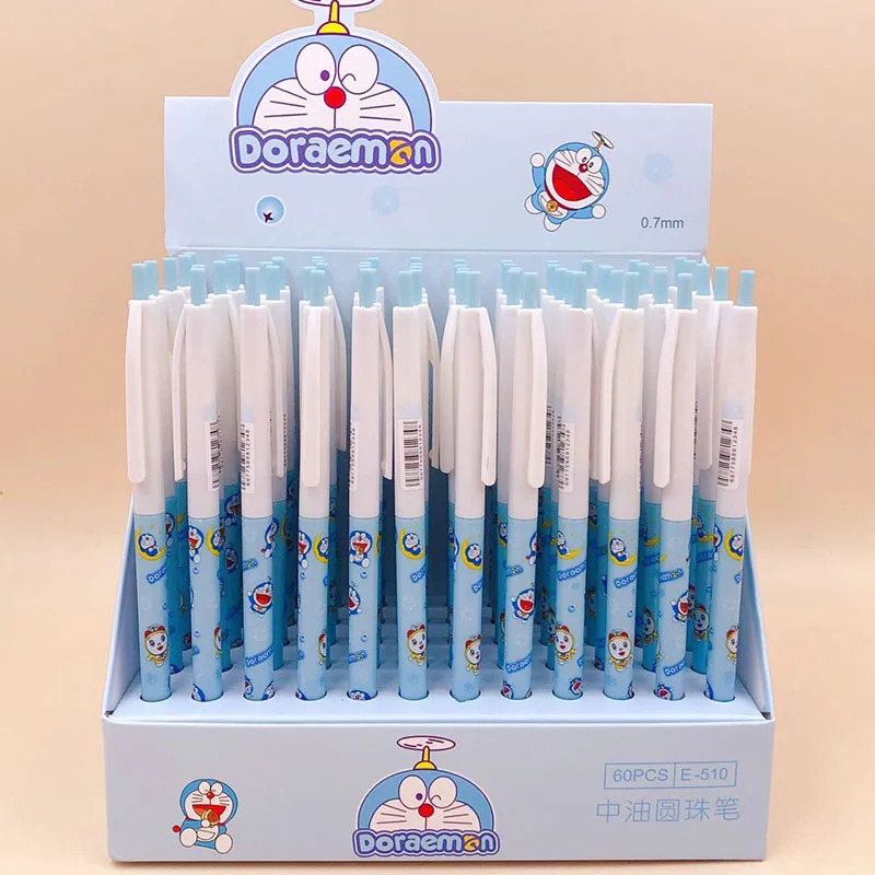 

60 pcs/lot Kawaii Doraemon Ballpoint Pen Cute ball pens School Office writing Supplies Stationery Gift