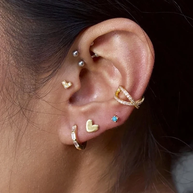 GS 925 стерлингового серебра обычная цепь Кафф для женщин Роскошные Earcuff замок не