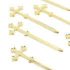 6 * персонализированных золотых зеркальных акриловых чашек в форме Святого Креста для украшения торта на день рождения и крещения