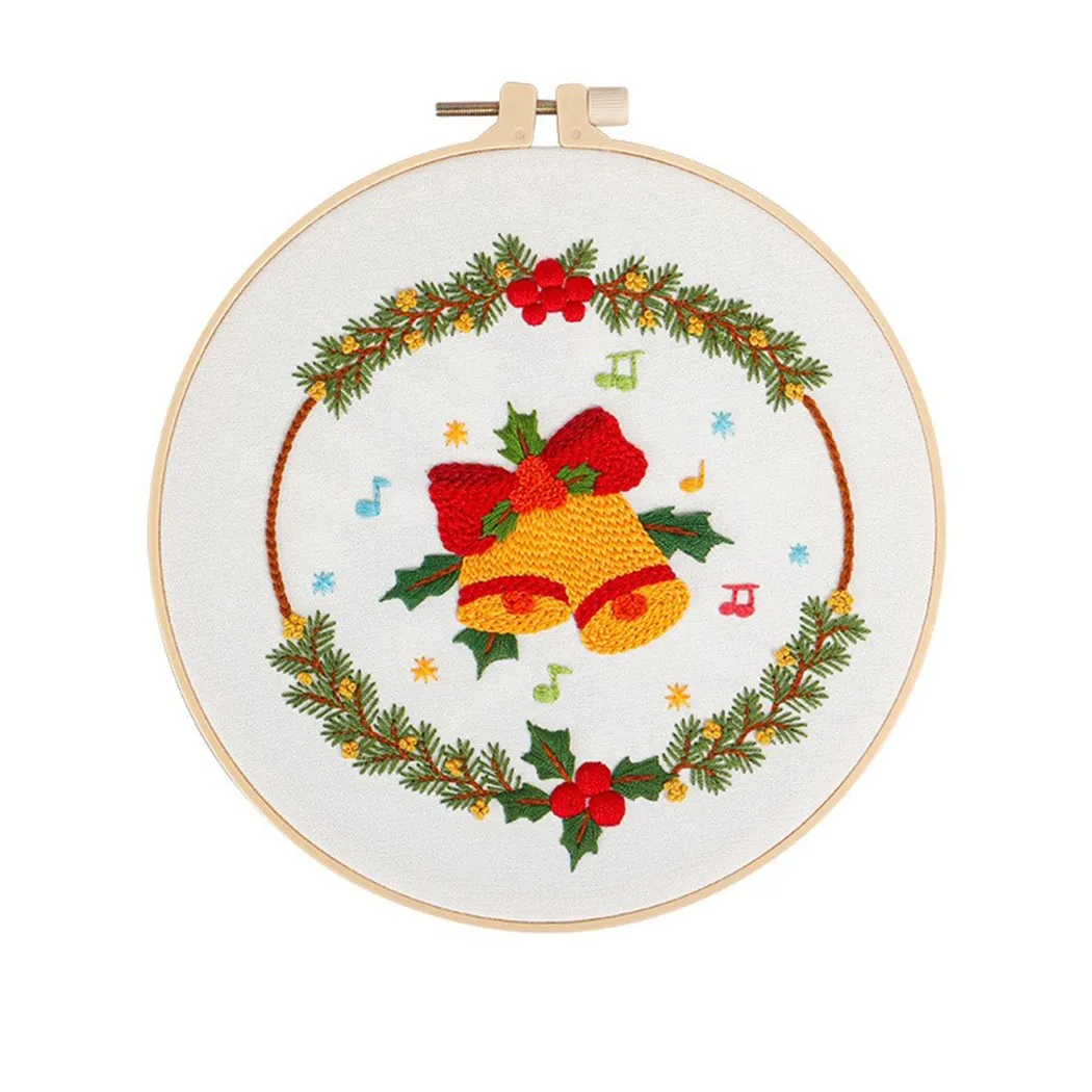 

Christmas Embroidery Set DIY Material Bag Cross Stitch Kit Beginner Embroidery Punch Needle Sewing Accessories