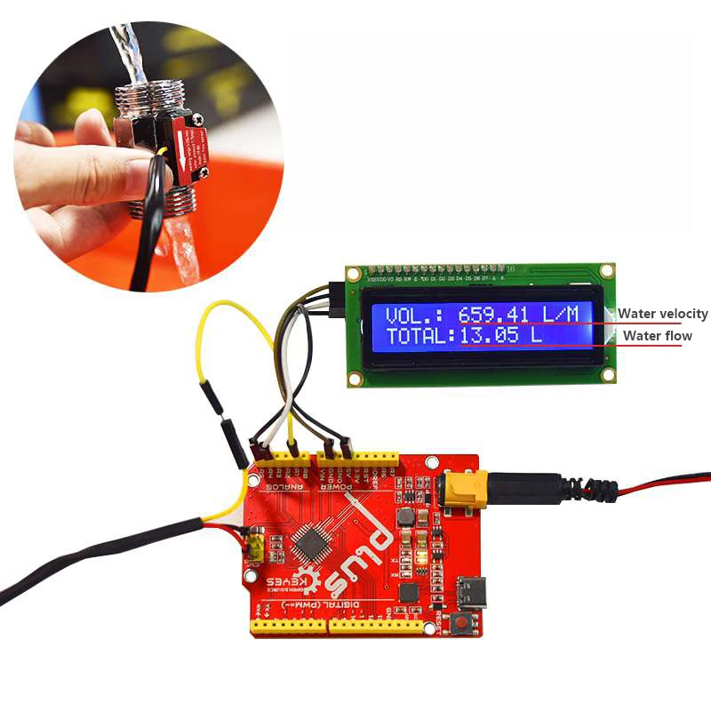 High Precision Detection Hall Water Flow Rate Sensor G3/4 YF-B5 NPN Pulse Signal