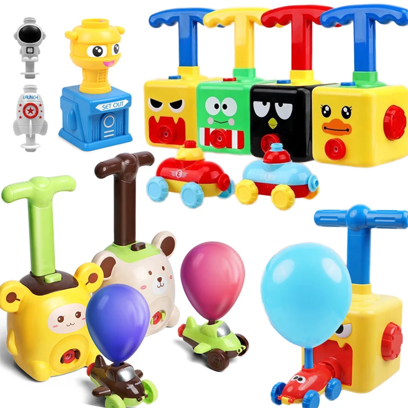 Power Balloon Launch Tower Toy Puzzle Fun Education Inertia Air Power Balloon Car Science Experimen Toy for Children Gift