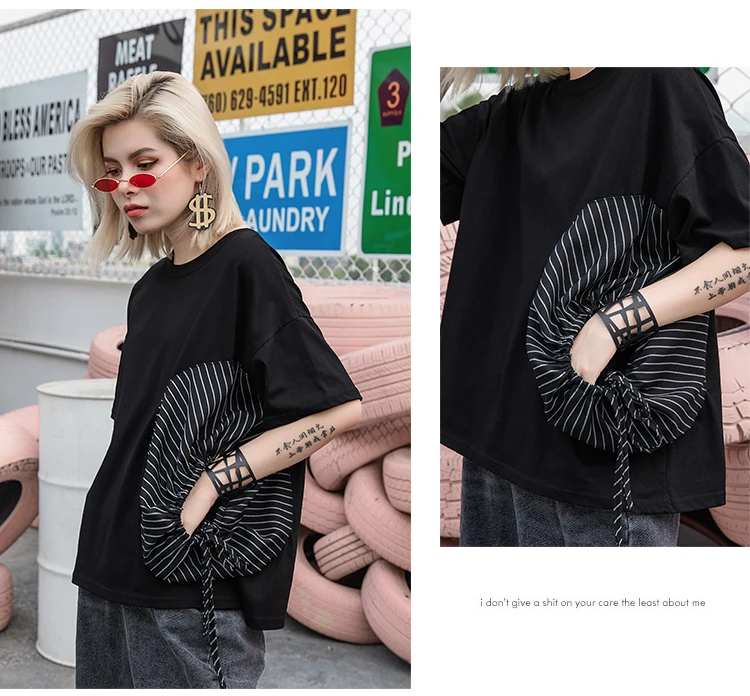 Max LuLu летние модные роскошные европейские женские короткие топы женские черные футболки Harjuku полосатые повседневные хлопковые футболки размера плюс