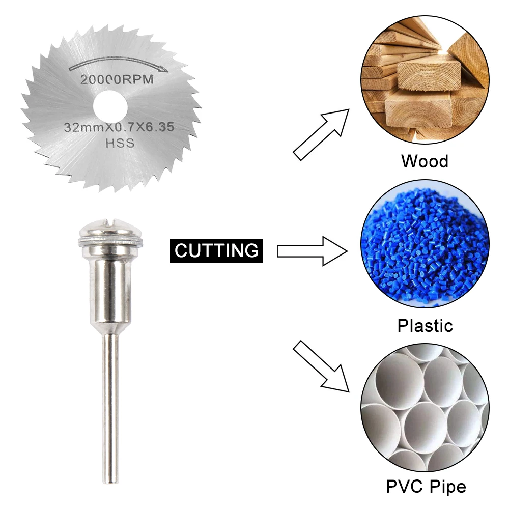 

30PCS HSS Cutting Discs Grinding Disc Circular Saw Blade Woodworking Metal Dremel Mini Drill Bit Rotary Tool Accessories