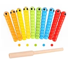 Детские магнитные аксессуары для игр Жук, 1 палочка + 5 червей, игрушка Жук, деревянные игрушечные аксессуары