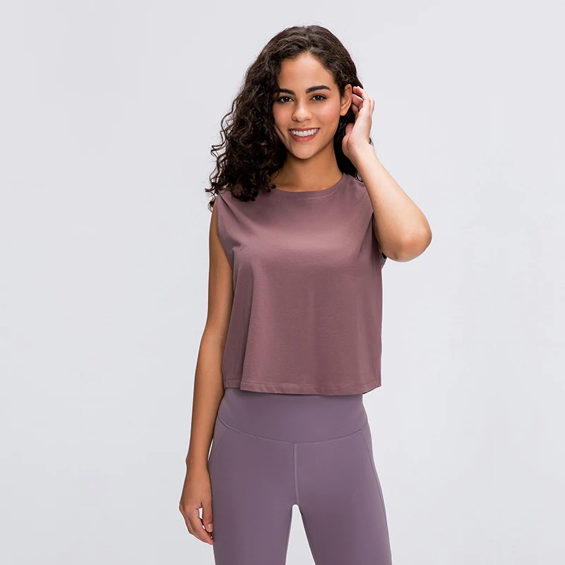 Новинка 2020 однотонные свободные майки для тренировок топы женщин дышащий хлопок