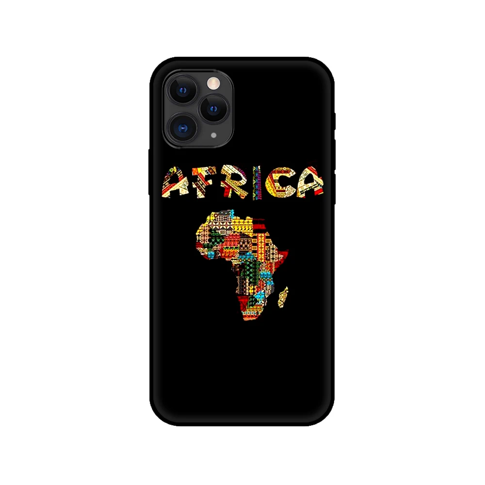 black tpu case for iphone 5 5s se 6 6s 7 8 plus x 10 cover for iphone xr xs 11 pro max case africa map geography free global shipping