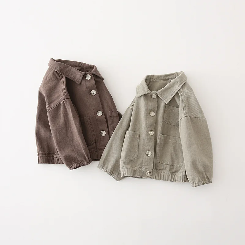 

Spring Autumn Children Jacket for Boys Korean Style Casual Kids Outerwear Coat Turn-down Collar Boys Clothing BB278