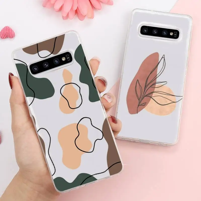

Banana Leaf Line Art Aesthetics Phone Case Transparent For Samsung Galaxy A S Note 9 10 51 50 71 70 80 20 21 30s ultra plus