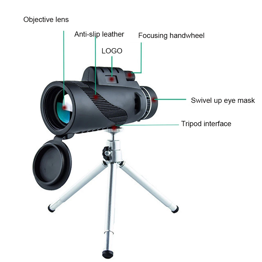 hd 80x100 monocular zoom telescope daynight vision bak4 prism optional phone adapter tripod for bird watching hunting sports free global shipping