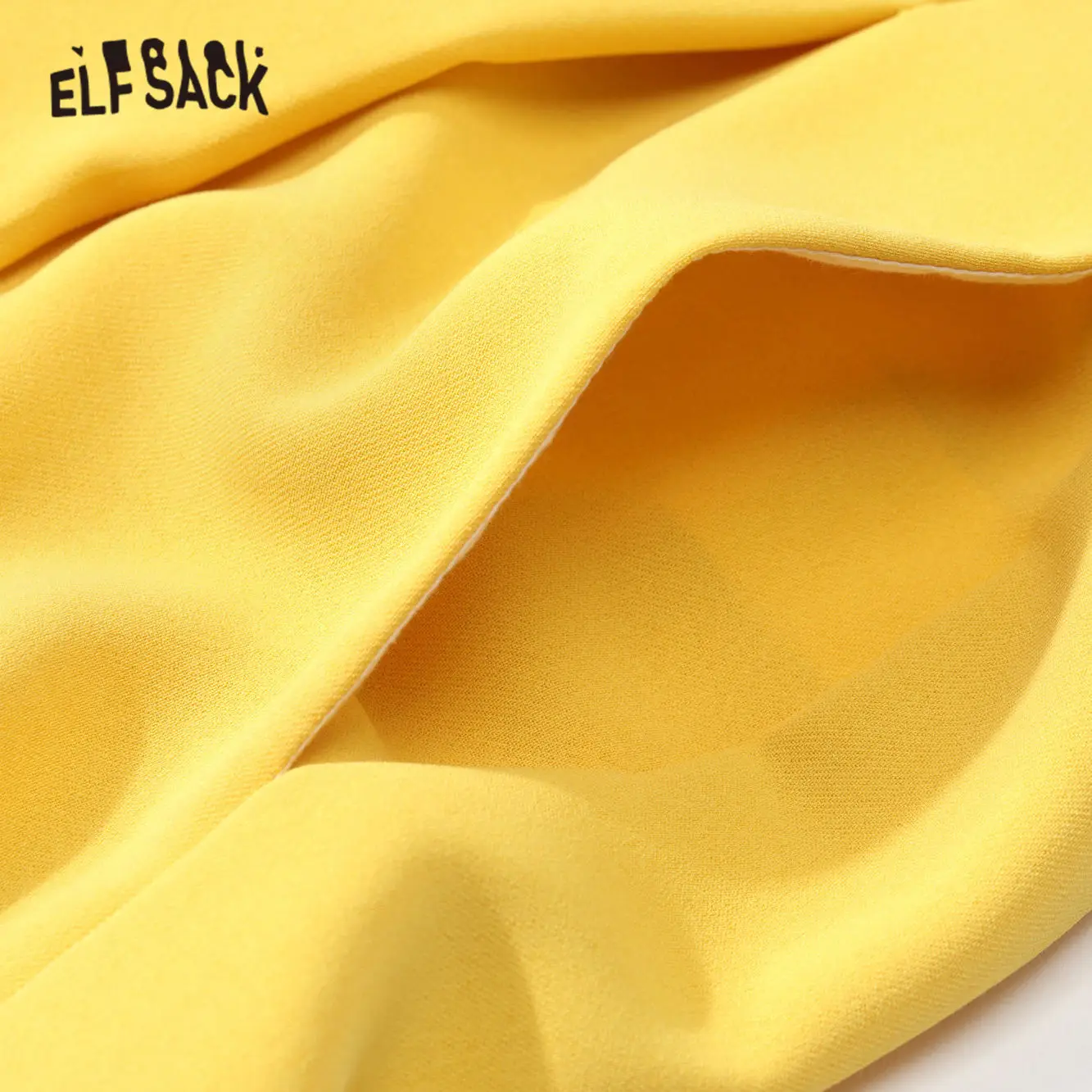 Женские прямые брюки ELFSACK черные однотонные повседневные широкие с высокой