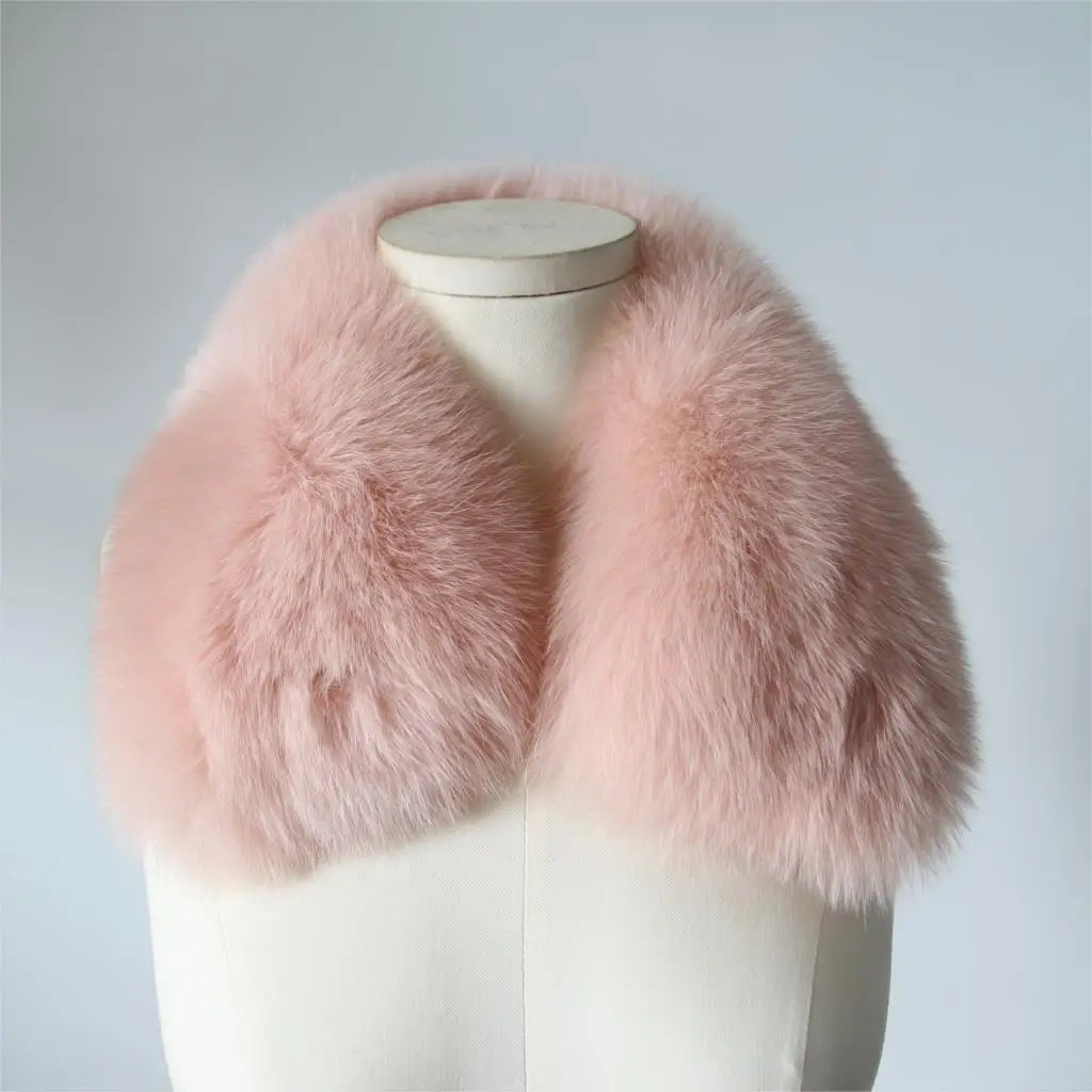 ZDFURS* Женская одежда Аксессуары для воротника модные меховые шарфы из натурального Лисьего меха воротник квадратный ZDC-163007 - Цвет: peach pink