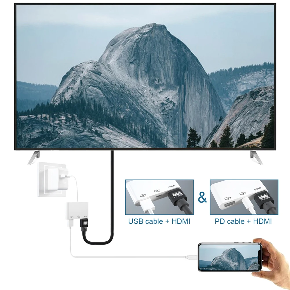 8P USB to HDMI-Compatible 3 Ports Cable Splitter Converter 1080P HD Digital AV OTG Adapter for iOS Hub Card Reader | Компьютеры и офис