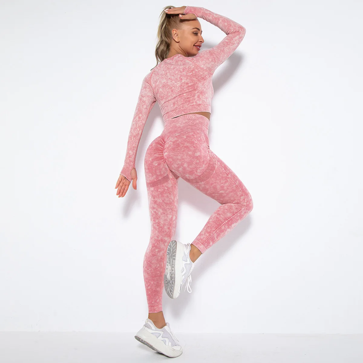 

Vintage Seamless Sport Set Sport Outfits Women Black Two 2 Piece Crop Top Bra Leggings Workout Gym suit Fitness Sport Sets