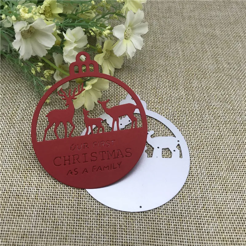 

Merry Christmas deer Metal Cutting die keychain shaker Heart Paper Key Chain Scrapbook Paper Craft Card Punch Art Knife Cutter