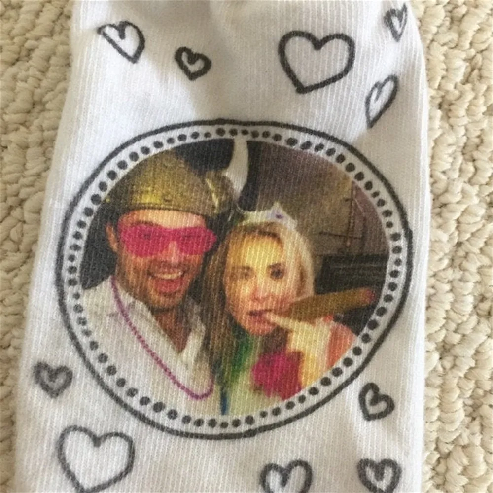 Забавные носки на заказ с фотографией для него яркие персонализированные