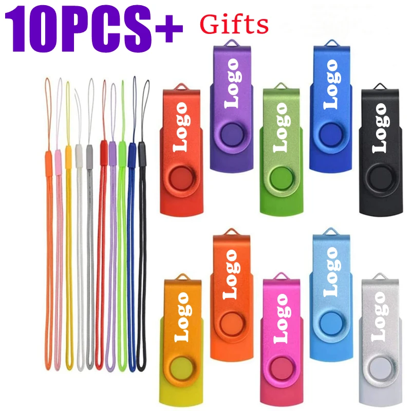 

10PCS/lot Colour USB Flash Drive Pen Drive 1GB 2GB 4GB 8GB 16GB Pendrive Memory Stick 32GB 64GB USB Stick Gift Free Custom LOGO